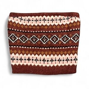 American Eagle Fair Isle Knit Tube Top Crop XXS